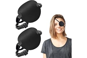 VEKXAR 2 Pezzi Bende Per Occhi, Bende Per Occhi Per Adulti Benda Per Occhi Medica Bende Per Occhi Pirata Per Adulti Bende Per Occhi Regolabili Con Fibbia Per Ambliopia Bende Per Occhi Pigri-Nero