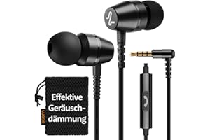 LUDOS OMNITONE Kopfhörer In Ear Kopfhörer mit Kabel und Mikrofon, 5 Jahre Garantie, In Ear Ohrhörer, 3,5 mm Klinkenstecker Earbuds, Satte Bässe Earphones, Headphones für iPhone, iPad, Huawei, Samsung