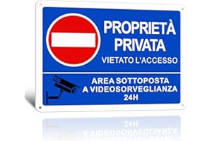TAKULA Cartello Proprietà Privata - Cartello Vietato l'accesso Proprietà Privata,25 * 18CM Cartelli Proprieta Privata Resistente ai Raggi UV, Alla Ruggine e All'acqua