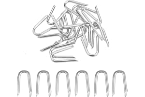 RMEET Clous D Ongles en forme de U,100Pcs Fixation des Clôtures U Clous De en Forme De U Clôtures Piquets en U À Ongles De Fixation en Forme De U Clous De Jardin Piquets pour Épingle à Gazon Tes Ongles