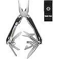 Swiss+Tech Multi Tool Pliers 16-in-1, Multi-Tool Stainless Steel, Multifunctional Pliers, Foldable Multitool Tool with Scissors, Bottle Opener, Ideal for Hiking, Camping, Repairing with Carry Bag