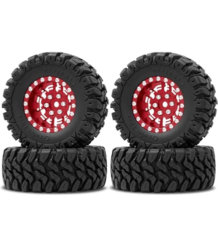 Daitoku 1.2" Beadlock Wheels & Tires - 4PCS For TRX4M & SCX24 RC Crawlers
