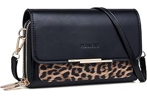 Roulens Borse a Tracolla da Donna,Piccola Borsa per Telefono a Tracolla per Donna con 2 Scomparti Capienti,Borsa Mano PU Pelle Sintetica con Slot per Carte di Credito Cinturino