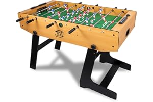 TEOREMA GIOCATTOLI Teorema - Futbolín Plegable de Madera, fútbol para Adultos y niños con 2 Bolas y Varillas telescópicas, 158 x 45 x 85 cm