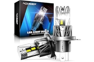 NOVSIGHT Ampoule LED H4-32000LM 6500K Blanc Froid Haute Puissance H4 Feux de Croisement/Feux de Route, 120W 1:1 Taille Halogène Remplacement, IP68 Taux D'étanchéité, Pack de 2