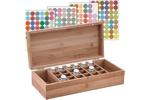 GRACELAZA Caja de Bambú de Almacenamiento de Aceite Esencial de 26 Ranuras - Almacenamiento 5 a 10 ml de Botellas de Aceites Esenciales y Perfume #3