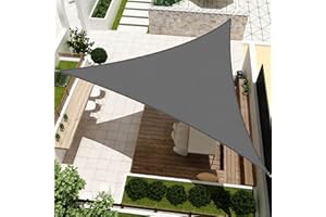 HENG FENG Sonnensegel Dreieck 3x3x3m HDPE Sonnenschutz Windschutz Atmungsaktiv mit UV Schutz für Balkon Garten Terrasse Anthrazit