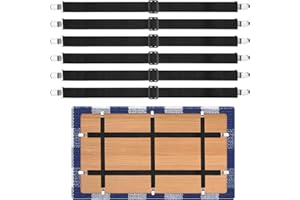 QAUM 6 Packs Tablecloth Clips Hidden Strap Adjustable Elasticity Picnic Table Cloth Holder Clip for Outdoor Thick Tables Hiddens Straps Indoor Bed Sheet Clamp for Bench Cover Party Camping RV Accessories