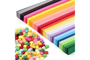 Kotkiddy 540 Streifen Origami Sterne Papierstreifen Package, Origami Papier Sterne, 27 Farben, geeignet für Bastelarbeiten in der Schule(Rainbow Colors)