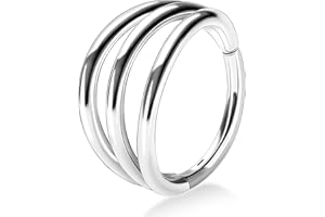 OUFER Body Piercing Helix Earrings 16G Cartilage Conch Piercing Helix Earring Hoop Hinged Segment Ring 316L Surgical Steel Septum Nose Ring Tragus Daith Earrings Piercing Jewellery