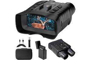 AKASO Seemor-200 Jumelles de Vision Nocturne 4K, 16X Zoom, Infrarouge Vision de 1000m et 1080P Vidéo avec 2 Batteries Rechargeables