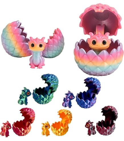 6 Pcs Small Dragon Egg, 3D Printed Dragon Egg With Mini Colored Animals, Portable Animals Figurines Set Ornaments For Home Office Decor