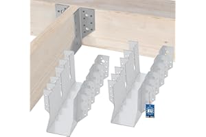 KOTARBAU® 10 x Soportes galvanizados para vigas 80 mm, Soporte para vigas tipo A, Conector de vigas resistente, Soportes de vigas de madera, Conectores de postes, Zapato de anclaje interior para vigas