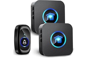 XUNIVERS Campanelli Wireless,Campanello Senza Fili da Esterno IP65,55 Suonerie,Ricevitore da Interno con Volumi Regolabili,Wireless Doorbell con Raggio d’Azione 400M,Indicatore LED,Porta Campanello