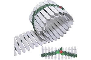 ORIDACEAE Clôture De Jardin Miniature, Mini Clôture en Bois, Déco Miniature Noël, DIY pour Pot de Fleurs, Micro Paysage, Terrarium, Maison de Poupée, Bonsaï, Accessoires de Jardin Miniature (Blanc, 90 x 10 cm)