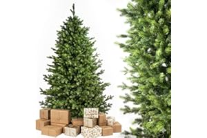 ‎EVERGREEN TREE Evergreen Tree® Künstlicher Weihnachtsbaum 210 cm - Naturgetreue 100% Spritzguss Weihnachtsbaum mit Holzständer, Made in EU - Tannenbaum Künstlich Artificial Christmas Tree