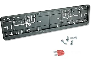 OFFICIAL PLATES LTD Genuine Wurth Klapp-Fix Number Plate Holder Surround Frame for Cars in UK and Europe. Rubber Anti-vibration Shock absorbers, Screws and Key included. (1x Frame Only)