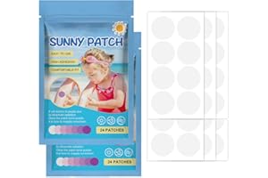 TINCAI UV Detection Stickers, 48 UV Stickers Sunscreen Reapply Reminder Sunny Patch Stickers,Sun Cream Stickers To Reapply Sunscreen Dots for Kids & Adults