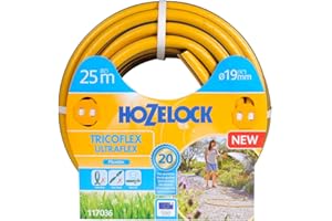 HOZELOCK - Tuyau Tricoflex Ultraflex Ø 19mm (3/4") 25 M : Tuyau d'Arrosage Souple, Résistant aux Intempéries, Anti-Vrille et Anti-Torsion, 40% PVC Recyclé [117036]