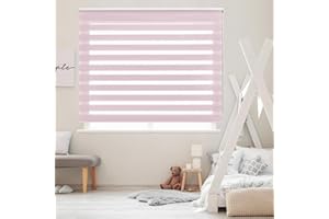 Blindecor Lira estor enrollable noche y día, color Rosa, estor de 120 x 180 cm (ancho x alto). Tamaño de la tela 117 x 175 cm. Estores noche y dia elegantes