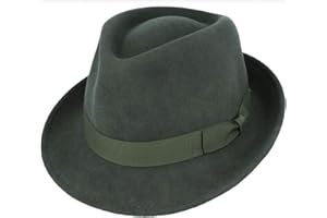 MAZ UK-Unique - Elegant 100% Wool Trilby Hat Waterproof & Crushable Handmade with Grosgrain Band Premium Quality Trilby Fedora Stylish Hat Perfect Fashion Statement (UK-Unique)