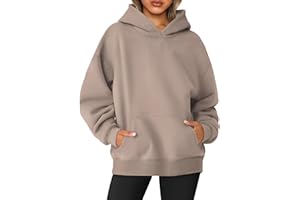 Jhsnjnr Hoodie Women's Oversize Pullover Sport Long Sleeve Fleece Lined Sweatshirt with Hood Plain Basic Hoodie