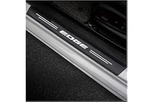 Symilov 4 Pezzi Fibra di Carbonio Battitacco per FO-rd Edge, Esterno Battitacco Protezione Plates Anti-Graffio Scuff Adesivi Accessori,Black