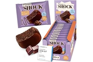 ‎FITNESSHOCK FitnesSHOCK Protein Brownie Snack ohne Zusatz von Zucker, Kekse mit 15% Eiweiß, Dunkle Schokolade, sättigende Ballaststoffe, low carb, weiche Konsistenz, 10 Stück х 50g - Schokolade Geschmack