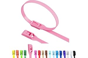 CYCLALON 100 unidades brida cabeza plana 350 x 8 mm doble bloqueo seguras para parque infantil castillos hinchables bolas seguridad para niños pequeños diversion duraderas y fuertes (Rosa claro)