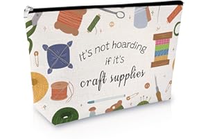 VADAKA Crafting Lover Gift Crafter Gift for Women Makeup Bag Sewing Lovers Present Crocheting Lover Present for Her Mom Knitter Gifts for Friend Travel Cosmetic Bag Christmas Birthday Gifts for Crocheters