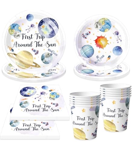 Space Galaxy Party-Set Für 20 Gäste – Inkl. Teller, Banner, Ballons & Deko Für Kindergeburtstag