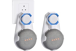 CINOLINK Socket Wall Mount for Google Home Mini, Nest Mini (2nd gen) Holder Stand Hanger Plug,Hides the Long Cord (White- 2 Pack)