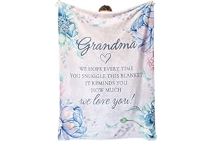 Gowelly Grandma Blanket Gifts, Grandma Birthday Gifts, Present for Grandma from Grandchildren on Mothers Day, We Love You Cozy Throw Blankets 50'' x 60''
