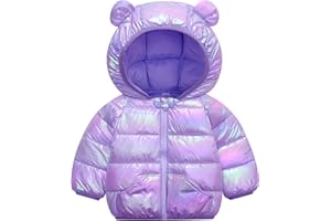 Baogaier Bebé Niños Chaqueta Invierno, Impermeable cortavientos Brillante Sólido Niña Niño Abrigo Plumifero con Capucha y bolsillos, Ligero Deportiva Infantil Ropa 1-5 Años