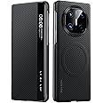 MuSylonz for Huawei Mate X6 Case, [Compatible with MagSafe], Carbon Fiber Texture, [Auto Wake/Sleep], Slim Skin-friendly Military-Grade Drop magnetic Protective Cover for Huawei Mate X6 (Black)