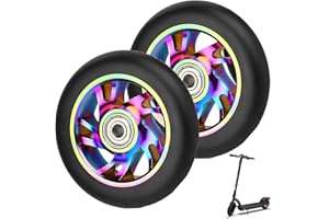 GIONAR 110mm Pro Stunt Scooter Wheels - 2pcs Replacement PVC Wheels with ABEC 9 Bearings - Fit for Razor, Apollo, Cox Swain Scooters - Colorful Alloy Series for Freestyle Scooters