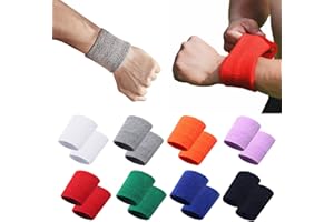 JSTHHTT 16 Pièces Serre Poignets Bracelets pour Sports, Bandeau Poignet, Bandeau Eponge Sport, Absorbant Bracelet Poignet de Sport pour Homme & Femme, Brassard Éponge Absorbant, Bracelet Eponge