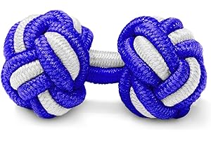 GENTS CLOBBER Mens Round Silk Blend Fabric Knot Cufflinks