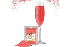 Twinkle my Drink® Purpurina comestible para bebidas color Rojo - Decoración San Valentín - Purpurina comestible para vinos espumosos y licores - vegana, insípida - 12g para más de 60 bebidas