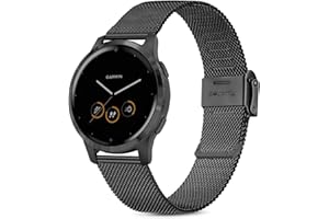 Issinlky Armband für Garmin Vivoactive 4S/Venu 2S/Venu 3S/Vivomove 3S, 18 mm Armband Edelstahl Metall für Fossil Damen Gen 6/Fossil Damen Gen 5E/Fossil Damen Q Venture HR Gen 4/Gen 3