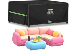 Lorugred Garden Furniture Covers Waterproof,200X160X74cm Outdoor Rattan Furniture Cover,420D Oxford Fabric Patio Table and Chair Set Covers with Air Vent,Windproof Rectangle Sofa Cover