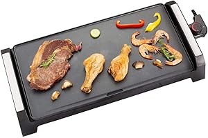 Senya SYCK-G021 - Plancha eléctrica XL para 6 a 8 personas, con revestimiento antiadherente 2200 W, color negro
