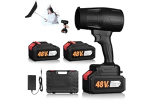 QEWEUUIE Laubbläser Akku Turbo Gebläse-600000 U/min Turbogeladener Motor mit 2 * 48V Batterien und 1 Schnellladegerät,Tragbarer Handgeführter elektrischer Laubbläser für Garten/Auto/Schneefräsen