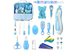 ZONJIE Kit de soins de santé et de toilettage pour bébé, 28 pièces, kit de toilettage amélioré avec brosse à cheveux, peigne, coupe-ongles pour nouveau-né, tout-petit, bébé