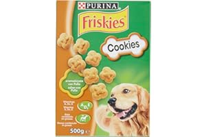 Purina Friskies Cookies Biscotti per Cane Aromatizzati con Pollo, 8 Scatole da 500 g Ciascuna