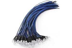 YIXISI 40 Pièces 5mm Diode Ampoule LED Câblé, 12V 20cm Diode LED Pré-Câblée Lumière, Diodes Électroluminescentes Pré-Câblés, Bleu