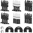 Funnytek 23PCS Oscillating Saw Blades Kit, Multitool Blades for Metal/Wood/Plastic, Quick Release Oscillating Tool Blades for Multimaster, Ryobi, Milwaukee, Rockwell etc