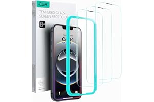 ESR Protector de Pantalla Cristal Templado Compatible con iPhone 16e 2025/iPhone 14/13/13 Pro, Marco Instalación Fácil, Protección Grado Militar, Ultra Resistente Arañazos, Protector Altavoz, 3 Set