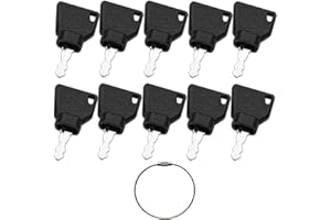 DHEISHA 10Pcs Ignition Starter Keys for Heavy Equipment 70145501 14607 Key Compatible with JCB Skytrak Bomag Bobcat 3CX Backhoe Excavators Loaders Telehandlers and More