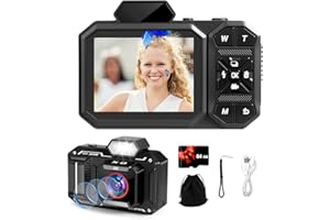 Appareil Photo Numérique, Bextgoo 4K Camera Vlog avec Carte De 64 Go, Autofocus 48MP, Zoom 12X, Appareil Photo Compact, Flash Et Anti-Vibrations, Digital Camera pour Adulte Étudiant et Adolescents